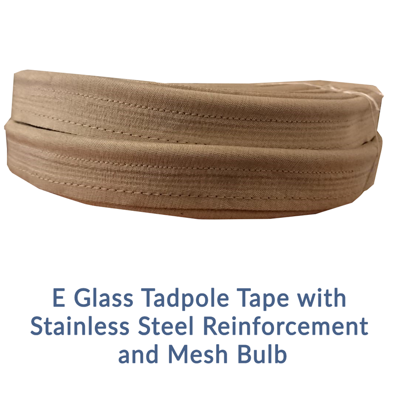 E Glass Tadpole Tape With Stainless Steel Reinforcement and Mesh Bulb 