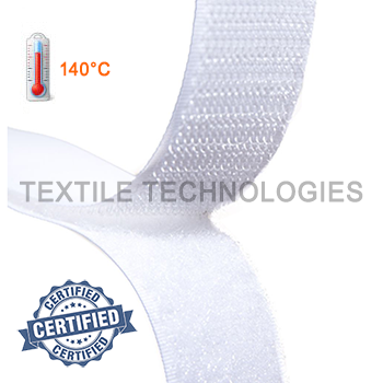 White Fire Retardant Nylon Hook & Loop Tape