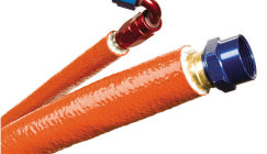 Red Supersil Fire Sleeve on Pipes