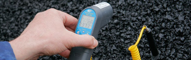 Thermometer Measuring Asphalt Temperature