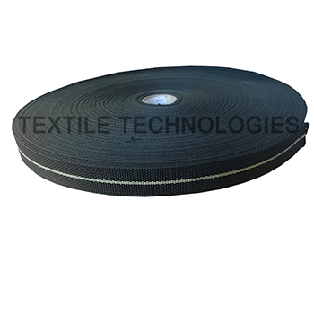Black / Yellow CF Para Aramid Webbing 