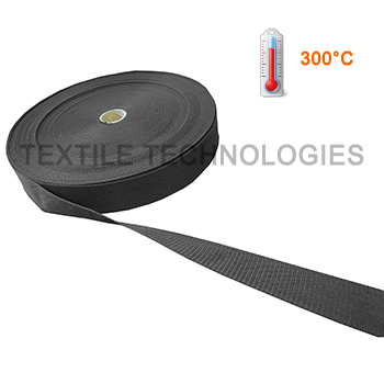 Black Para Aramid Webbing Tape Discontinuous Filament Regenerated Yarn