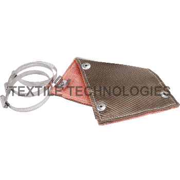Basalt / Silica Composite Pipe Shield With Cable Hose Clamps