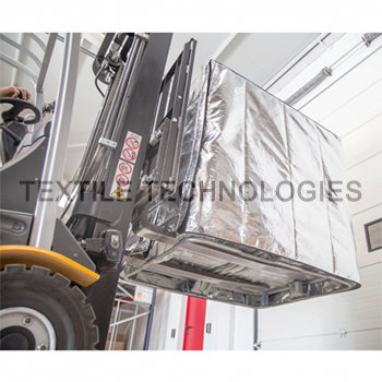 1000L Aluminised IBC Cover On Fork Lift